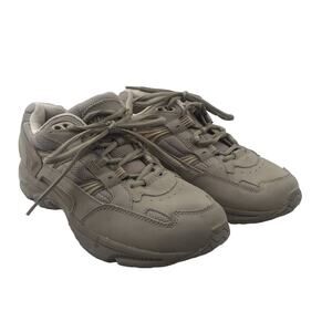 Vionic Womens Walker Taupe Mid-Top Lace-Up Sneaker Walking Shoes Size 9.5 (Wide)